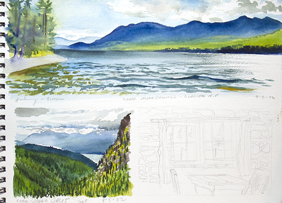 Page from John Hulsey's Glacier Sketchbook